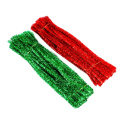 Wholesale 30cm Colorful diy craft glitter pipe cleaner tinsel chenille stem for art